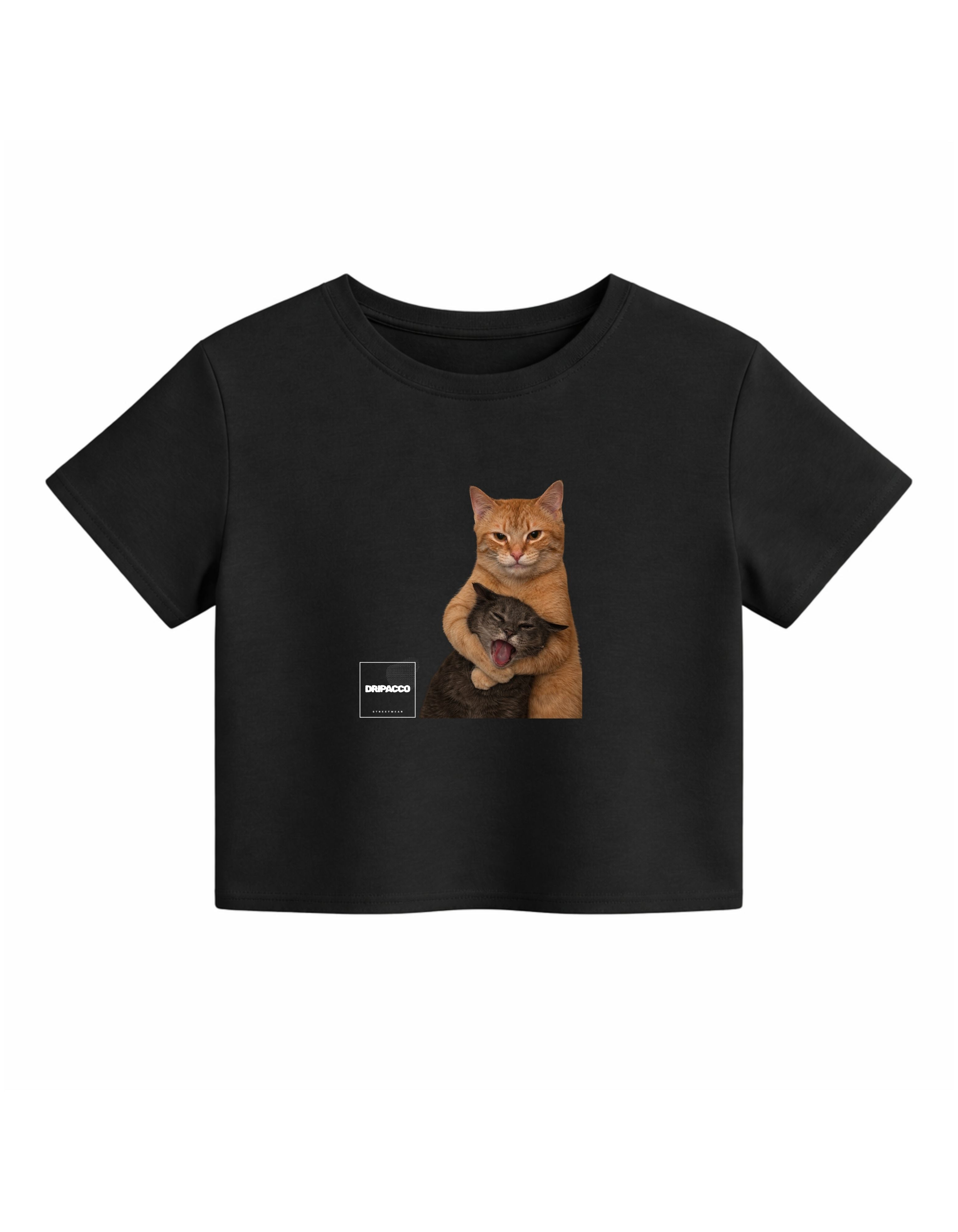 Cats graphic print streetwear crop top