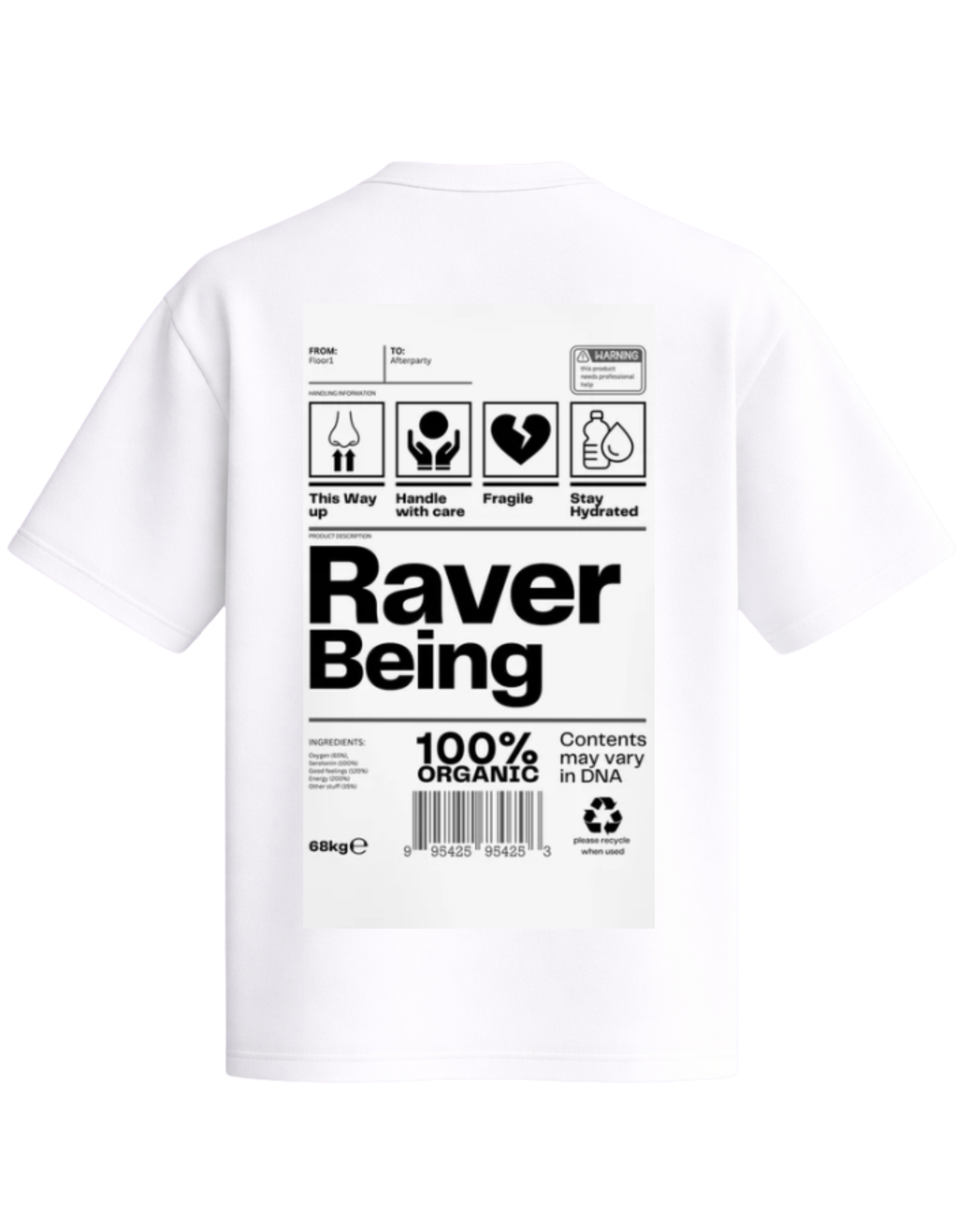 DRIPACCO Rave back graphic oversized t shirt 260 GSM cotton trendy streetwear India