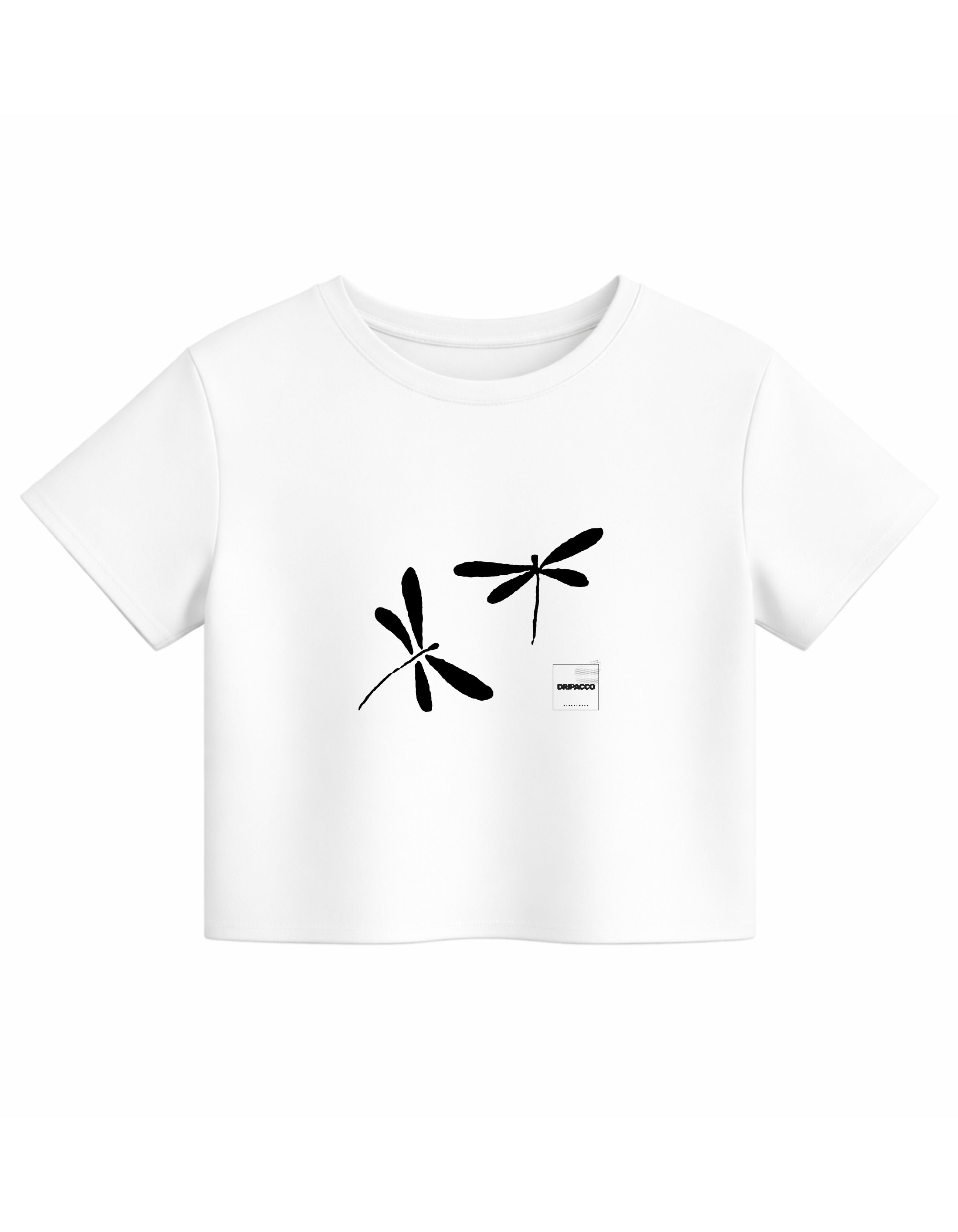 Dragon Fly graphic print streetwear crop top