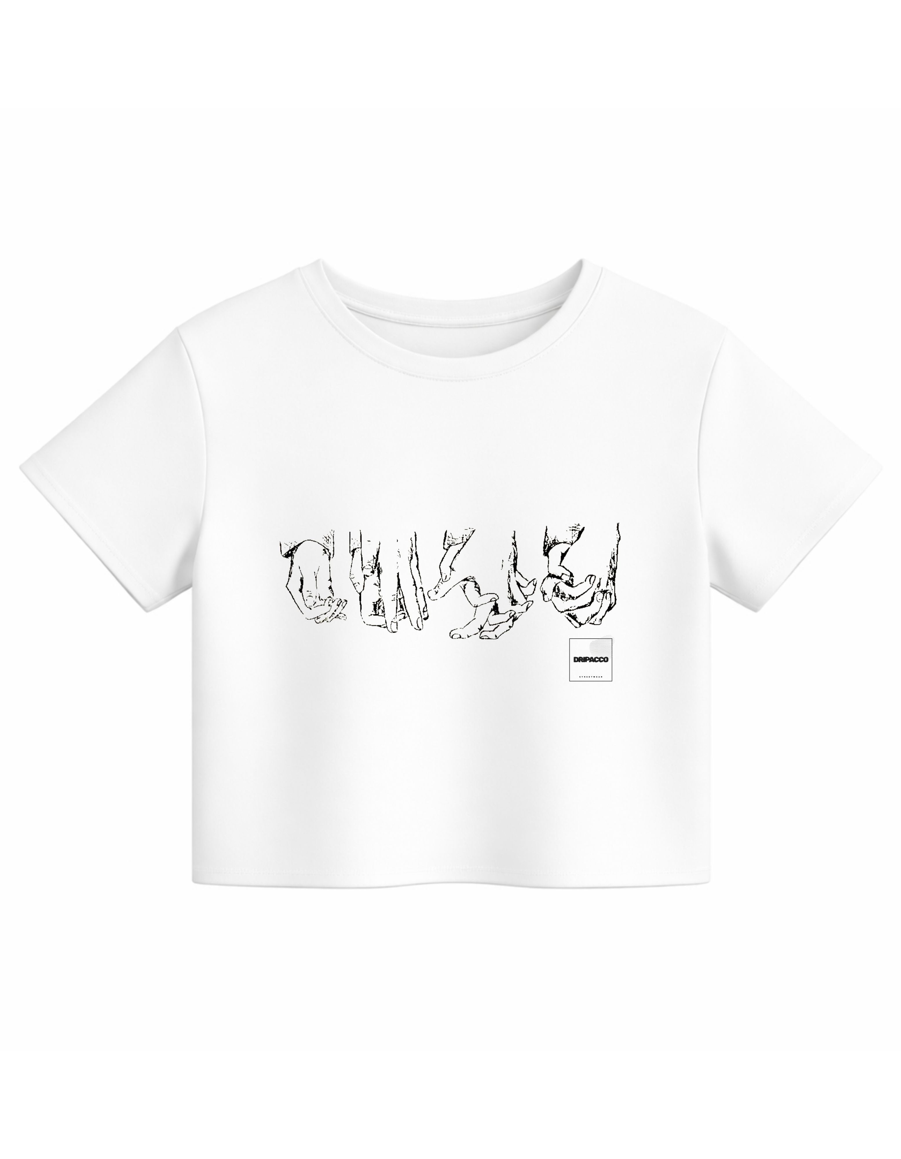 Hands graphic print streetwear crop top