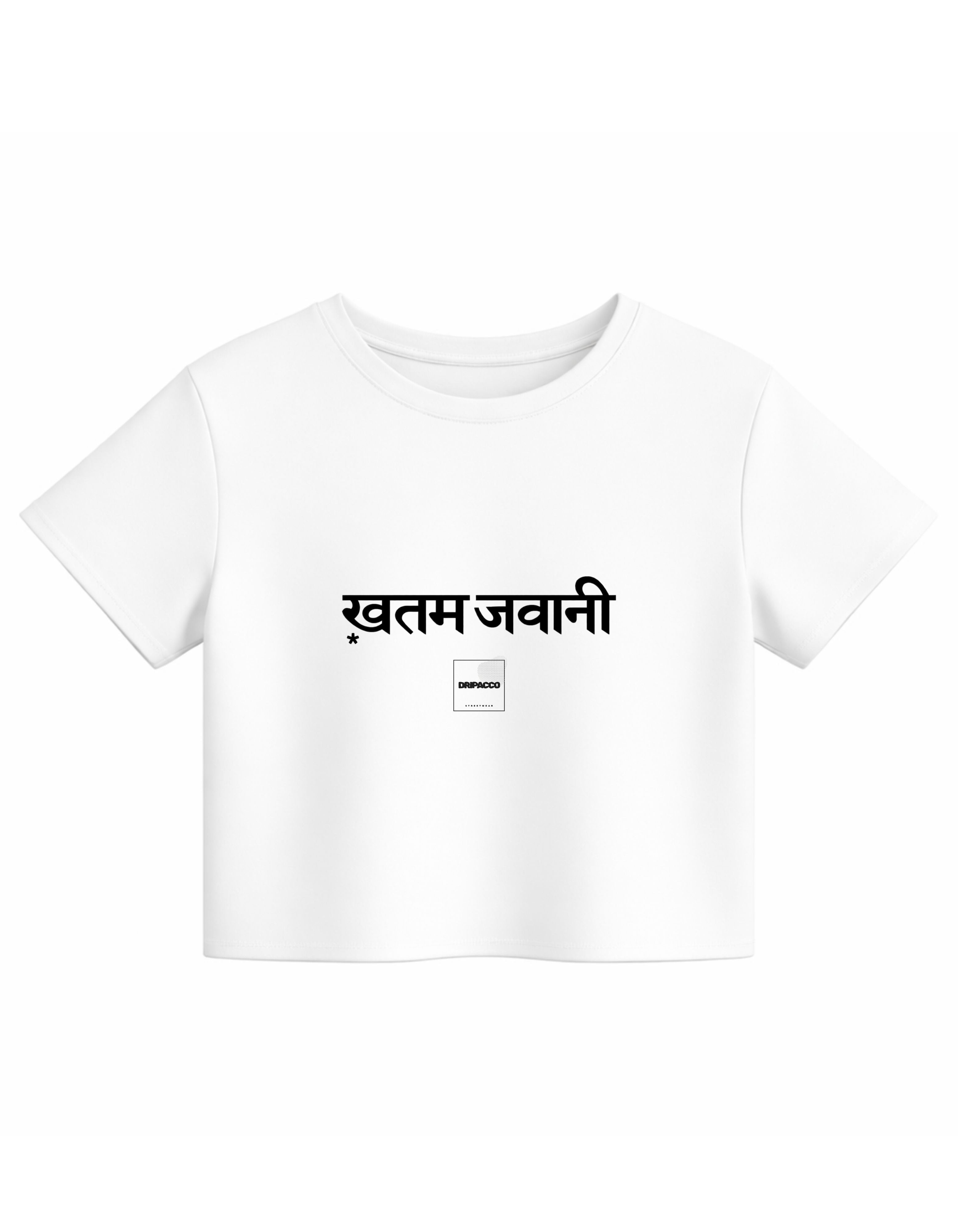 Jawani graphic print streetwear crop top