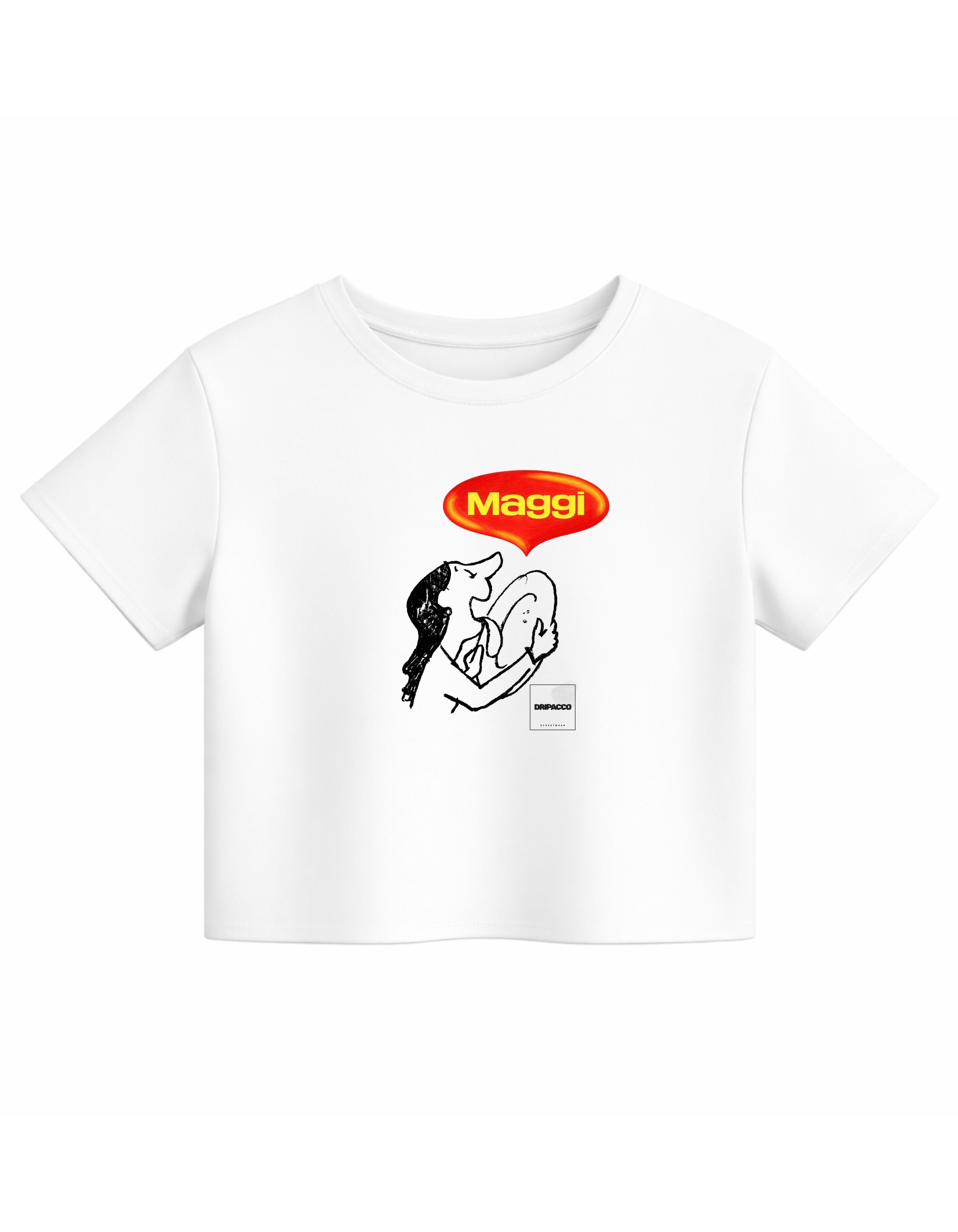 Maggi graphic print streetwear crop top