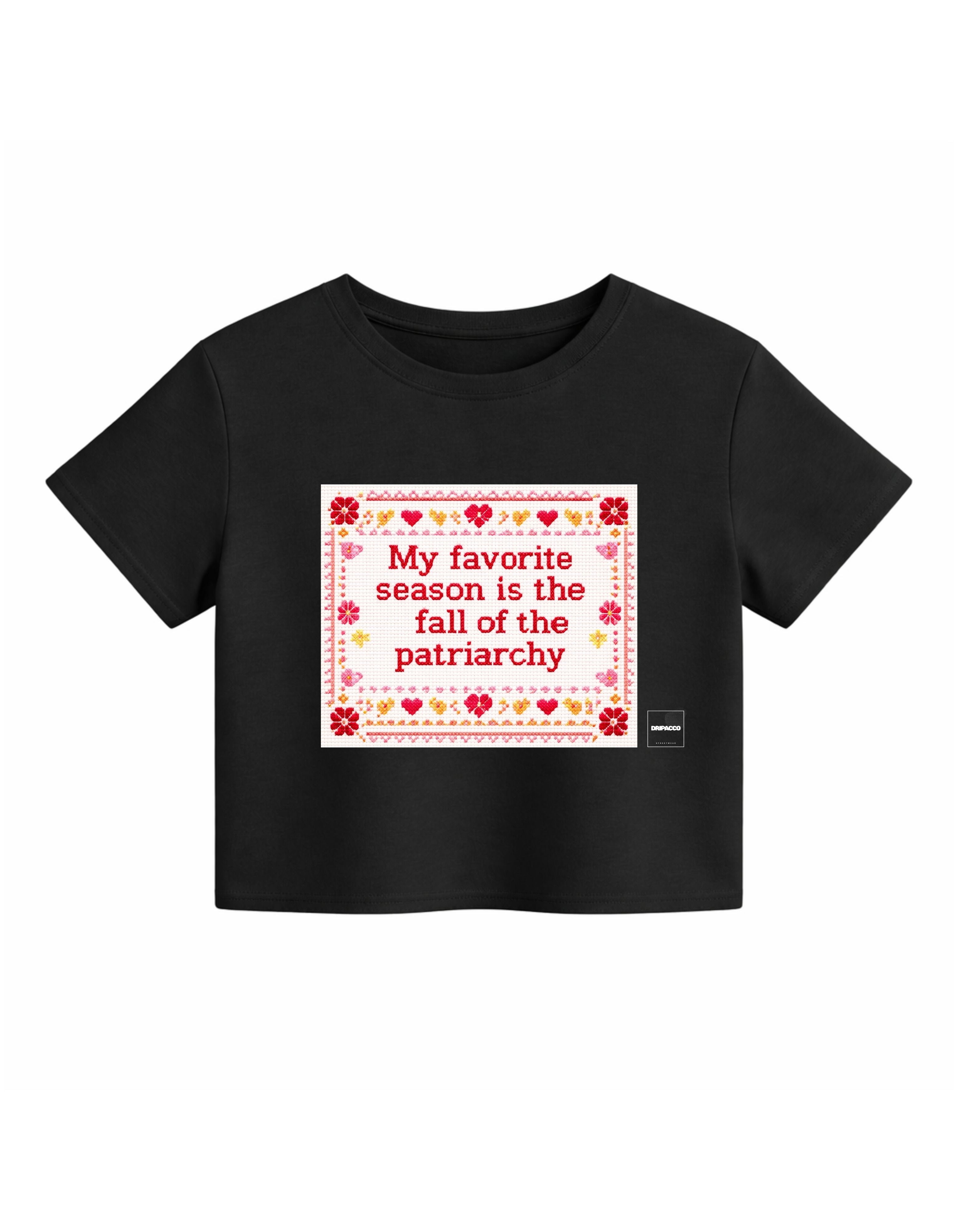 Season graphic print streetwear crop top