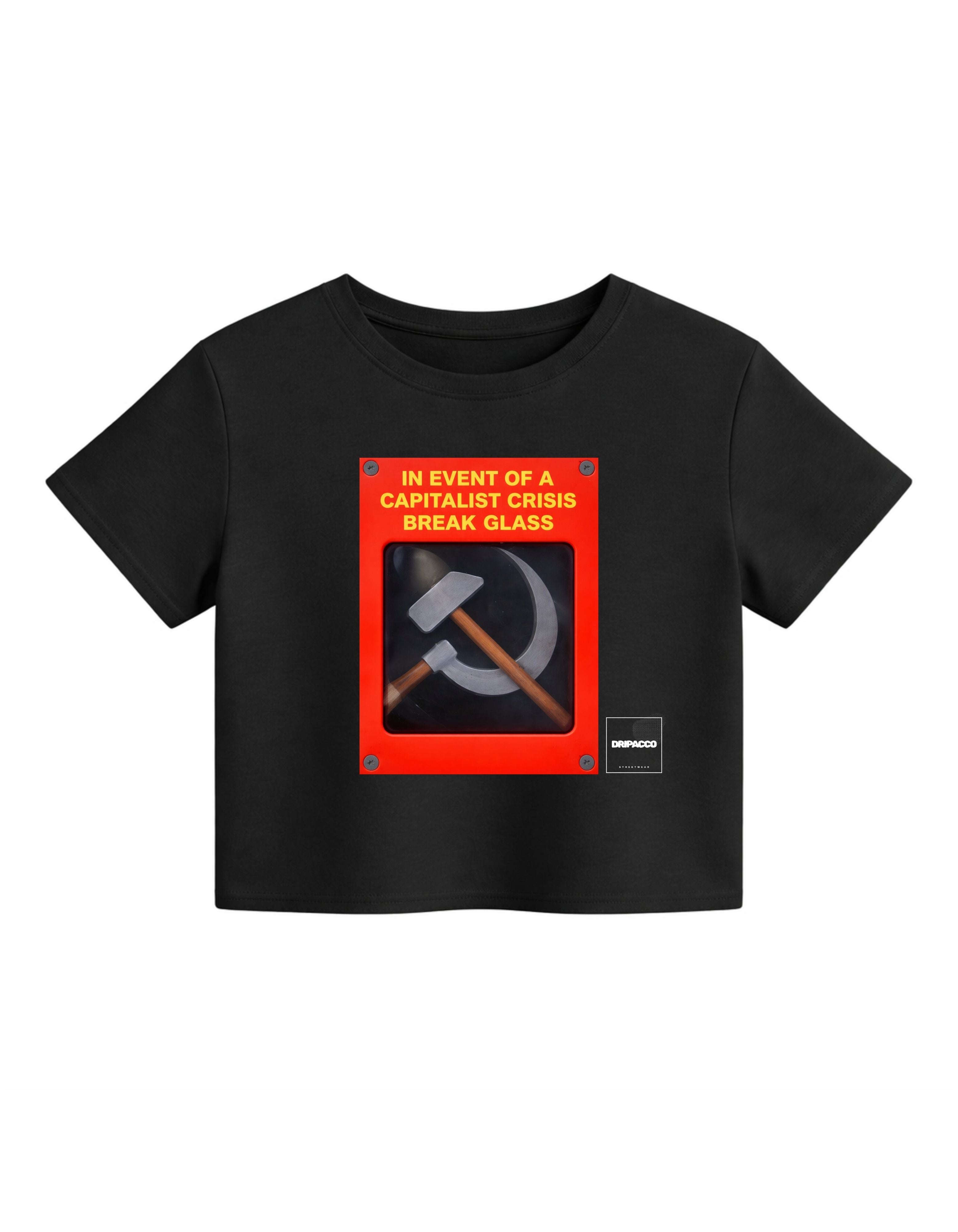 Sickle & Hammer graphic print streetwear crop top